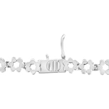 Load image into Gallery viewer, IGI Certified 14K White Gold 8.0 Cttw Pave Set Round-Cut Diamond Cluster Graduating Riviera Statement Necklace (H-I Color, I1 Clarity)