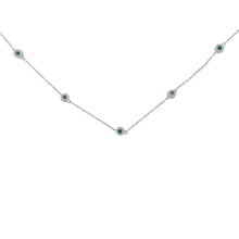 Load image into Gallery viewer, Sterling Silver Treated Diamond By Yard Necklace (3/4 cttw, Blue Color, I2-I3 Clarity)