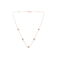 将图片加载到图库查看器,Yellow Color Plated Sterling Silver Diamond Station Necklace (1/2 cttw, K-L Color, I2-I3 Clarity)