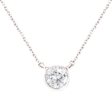 Load image into Gallery viewer, .925 Sterling Silver 1/2 Cttw Diamond Bezel 18" Pendant Necklace (I-J Color, I2-I3 Clarity)