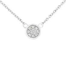 Load image into Gallery viewer, 10K White Gold 1/4 Cttw Diamond Flower Pendant Necklace (I-J Color, I2-I3 Clarity) - Adjustable 16-18" chain