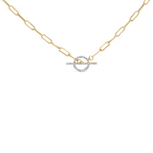 Load image into Gallery viewer, 14KT Yellow Gold 1/4 Cttw Diamond Toggle Clasp Paperclip Link Necklace (I-J Color, I1-I2 Clarity) - 18" Inches
