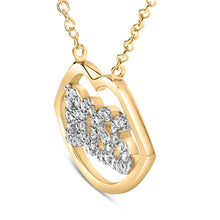 Load image into Gallery viewer, 14K Yellow Gold Plated Silver 1/4 Cttw Diamond "Boss" Pendant Necklace - 18 Inch
