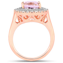 Load image into Gallery viewer, 5.48 Carat Genuine Kunzite and White Topaz .925 Sterling Silver Ring