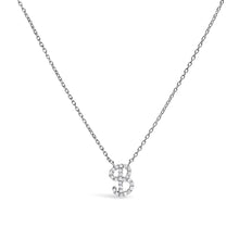Load image into Gallery viewer, 10K White Gold Diamond Accent "A" Initial Script Style Pendant Necklace