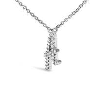 Load image into Gallery viewer, 10K White Gold Diamond Accent "A" Initial Script Style Pendant Necklace