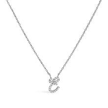 Load image into Gallery viewer, 10K White Gold Diamond Accent "A" Initial Script Style Pendant Necklace