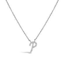 Load image into Gallery viewer, 10K White Gold Diamond Accent "A" Initial Script Style Pendant Necklace