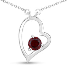 Load image into Gallery viewer, 0.60 Carat Genuine Garnet .925 Sterling Silver Necklace