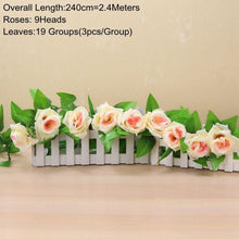 Load image into Gallery viewer, 90cm Artificial Green Hanging Ivy Leaves Radish Seaweed Grape Fake Flowers Vine Home Garden Wall Party Decoration Fake Hanging Fake Ivy Vine for Wall House Room Indoor Outdoor Decoration