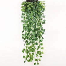 Load image into Gallery viewer, 90cm Artificial Green Hanging Ivy Leaves Radish Seaweed Grape Fake Flowers Vine Home Garden Wall Party Decoration Fake Hanging Fake Ivy Vine for Wall House Room Indoor Outdoor Decoration