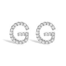 将图片加载到图库查看器,10K White Gold 1/10 Cttw Diamond Initial “A†Stud Earring