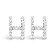 将图片加载到图库查看器,10K White Gold 1/10 Cttw Diamond Initial “A†Stud Earring