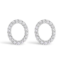 将图片加载到图库查看器,10K White Gold 1/10 Cttw Diamond Initial “A†Stud Earring