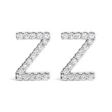 将图片加载到图库查看器,10K White Gold 1/10 Cttw Diamond Initial “A†Stud Earring