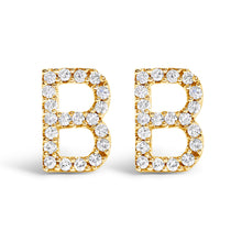将图片加载到图库查看器,10K White Gold 1/10 Cttw Diamond Initial “A†Stud Earring