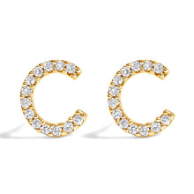 将图片加载到图库查看器,10K White Gold 1/10 Cttw Diamond Initial “A†Stud Earring