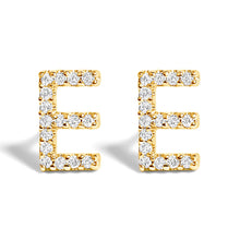 将图片加载到图库查看器,10K White Gold 1/10 Cttw Diamond Initial “A†Stud Earring