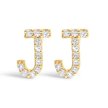 将图片加载到图库查看器,10K White Gold 1/10 Cttw Diamond Initial “A†Stud Earring