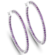 Load image into Gallery viewer, 3.00 Carat Genuine Amethyst .925 Sterling Silver Earrings