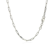 Load image into Gallery viewer, Sterling Silver Rhodium Plated Paperclip Chain (2.5 mm)