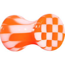 将图片加载到图库查看器,6G Orange and White Checkerboard Acrylic Saddle Plug