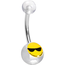 将图片加载到图库查看器,Clear Acrylic Sunglasses Smiley Belly Ring