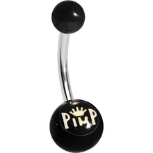 将图片加载到图库查看器,Black Acrylic Pimp King Belly Ring