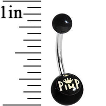 将图片加载到图库查看器,Black Acrylic Pimp King Belly Ring