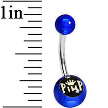 将图片加载到图库查看器,Blue Acrylic Pimp King Belly Ring