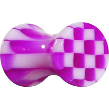 将图片加载到图库查看器,6G Purple and White Checkerboard Acrylic Saddle Plug