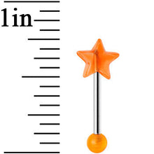 Load image into Gallery viewer, 16G Orange Acrylic Splendid Star Straight Barbell Eyebrow Ring