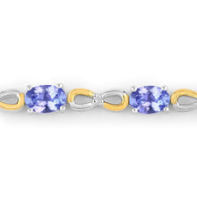 Load image into Gallery viewer, 1.81 Carat Genuine Tanzanite and White Topaz .925 Sterling Silver Bracelet