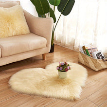 Load image into Gallery viewer, Plush Heart-Shaped Area Mat | Machine Washable Soft Artificial Wool | Cozy Decorative Mat for Living Room, Bedroom, Office | Indoor Use