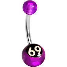 将图片加载到图库查看器,Purple and Black Acrylic 69 Belly Ring