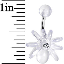 将图片加载到图库查看器,Clear Gem Clear Upward Spider J-Bar Belly Ring