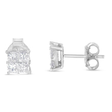 Load image into Gallery viewer, 10K White Gold Diamond Stud Earrings (3/4 cttw, H-I Color, SI2-I1 Clarity)