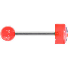 Load image into Gallery viewer, 14G 5/8 Red Acrylic UK British Flag Tongue Ring