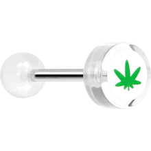 将图片加载到图库查看器,14G 5/8 Clear Acrylic Pot Leaf Tongue Ring