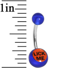 Load image into Gallery viewer, Blue Acrylic Lick Me Belly Ring