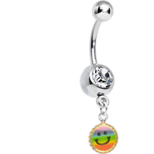 Load image into Gallery viewer, Clear Gem Rainbow Smiley Face Charm Dangle Belly Ring