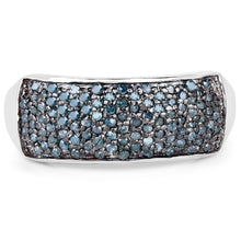 Load image into Gallery viewer, 0.42 Carat Genuine Blue Diamond .925 Sterling Silver Ring