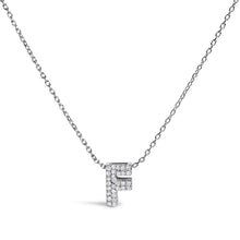 Load image into Gallery viewer, 10K White Gold Diamond Accent "A" Initial Bubble Pendant Necklace