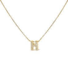 Load image into Gallery viewer, 10K White Gold Diamond Accent "A" Initial Bubble Pendant Necklace
