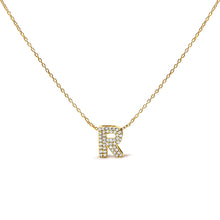 Load image into Gallery viewer, 10K White Gold Diamond Accent "A" Initial Bubble Pendant Necklace