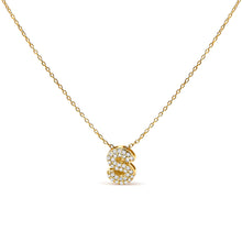 Load image into Gallery viewer, 10K White Gold Diamond Accent "A" Initial Bubble Pendant Necklace