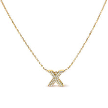 Load image into Gallery viewer, 10K White Gold Diamond Accent "A" Initial Bubble Pendant Necklace
