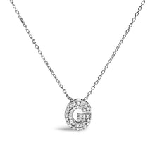 Load image into Gallery viewer, 10K White Gold Diamond Accent "A" Initial Bubble Pendant Necklace