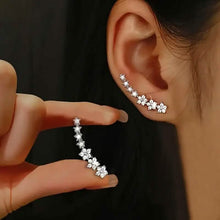 Load image into Gallery viewer, 925 Silver Climber Earrings with Hypoallergenic Synthetic Cubic Zirconia