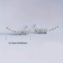 Load image into Gallery viewer, 925 Silver Climber Earrings with Hypoallergenic Synthetic Cubic Zirconia